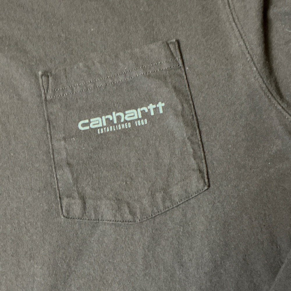 Carhartt Black Long Sleeve Tee with Green Logo - Picture 6 of 13